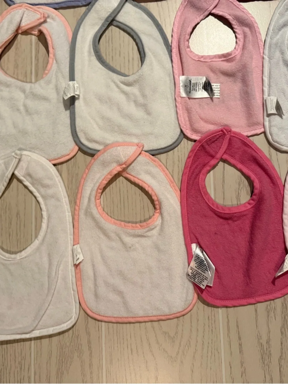 Baby Girl Bib Bundle 14 Pc Pink‎ Cute Sayings Cotton Terry Mixed Brands EUC